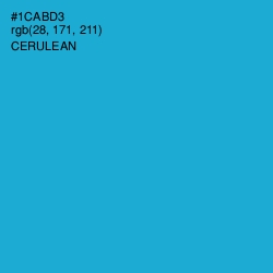 #1CABD3 - Cerulean Color Image