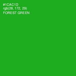 #1CAC1D - Forest Green Color Image