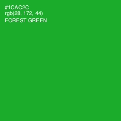 #1CAC2C - Forest Green Color Image