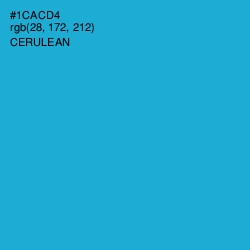 #1CACD4 - Cerulean Color Image