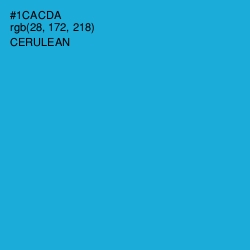 #1CACDA - Cerulean Color Image