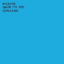 #1CACDE - Cerulean Color Image