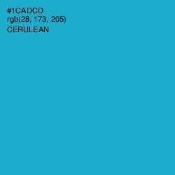 #1CADCD - Cerulean Color Image