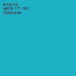 #1CB1C5 - Cerulean Color Image