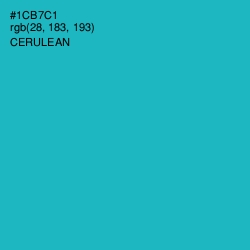 #1CB7C1 - Cerulean Color Image