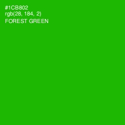 #1CB802 - Forest Green Color Image