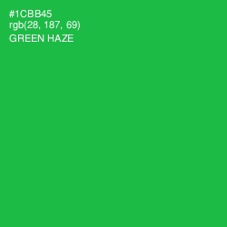 #1CBB45 - Green Haze Color Image