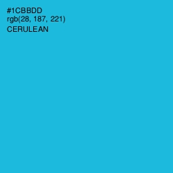 #1CBBDD - Cerulean Color Image