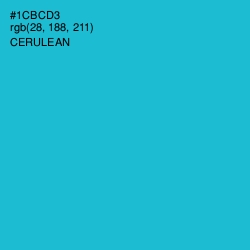 #1CBCD3 - Cerulean Color Image