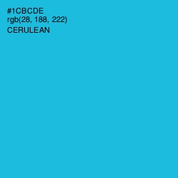 #1CBCDE - Cerulean Color Image