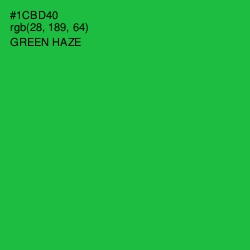 #1CBD40 - Green Haze Color Image