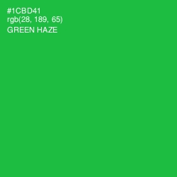 #1CBD41 - Green Haze Color Image