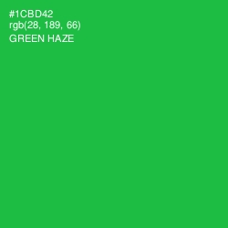 #1CBD42 - Green Haze Color Image