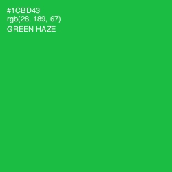 #1CBD43 - Green Haze Color Image