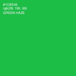 #1CBE45 - Green Haze Color Image