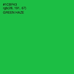 #1CBF43 - Green Haze Color Image