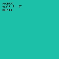 #1CBFA7 - Keppel Color Image