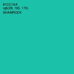 #1CC1AA - Shamrock Color Image