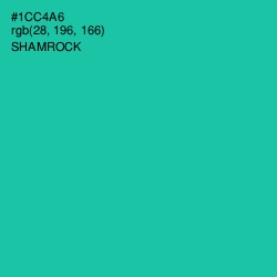 #1CC4A6 - Shamrock Color Image