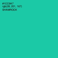 #1CC9A7 - Shamrock Color Image