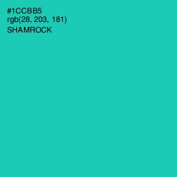 #1CCBB5 - Shamrock Color Image