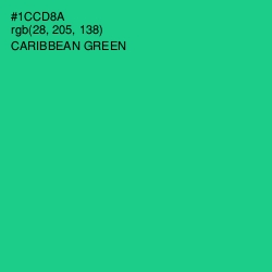 #1CCD8A - Caribbean Green Color Image