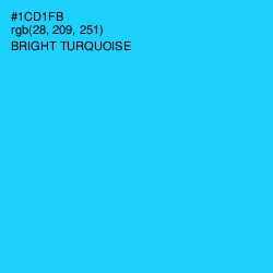 #1CD1FB - Bright Turquoise Color Image