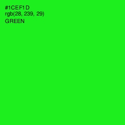 #1CEF1D - Green Color Image