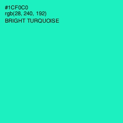 #1CF0C0 - Bright Turquoise Color Image