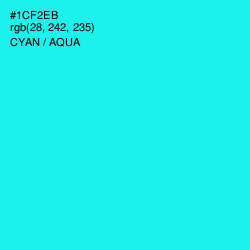 #1CF2EB - Cyan / Aqua Color Image
