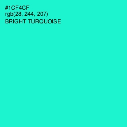 #1CF4CF - Bright Turquoise Color Image