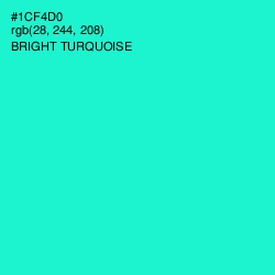 #1CF4D0 - Bright Turquoise Color Image