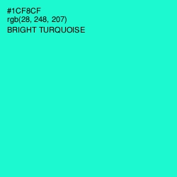 #1CF8CF - Bright Turquoise Color Image