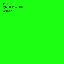 #1CFF12 - Green Color Image