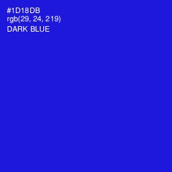 #1D18DB - Dark Blue Color Image