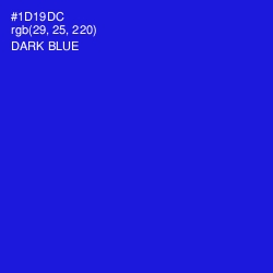 #1D19DC - Dark Blue Color Image