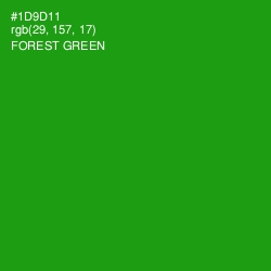 #1D9D11 - Forest Green Color Image