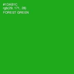 #1DAB1C - Forest Green Color Image