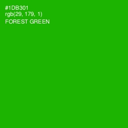 #1DB301 - Forest Green Color Image