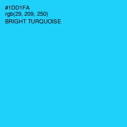 #1DD1FA - Bright Turquoise Color Image