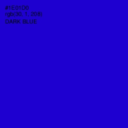 #1E01D0 - Dark Blue Color Image