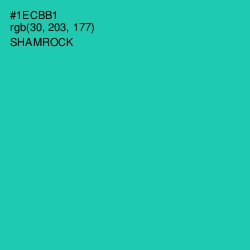 #1ECBB1 - Shamrock Color Image