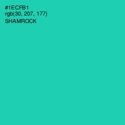 #1ECFB1 - Shamrock Color Image