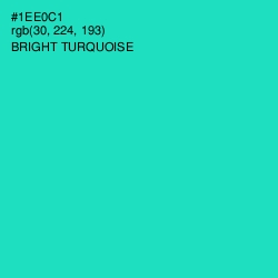 #1EE0C1 - Bright Turquoise Color Image
