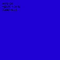 #1F01D4 - Dark Blue Color Image