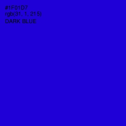 #1F01D7 - Dark Blue Color Image