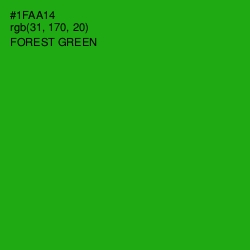 #1FAA14 - Forest Green Color Image