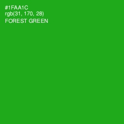 #1FAA1C - Forest Green Color Image