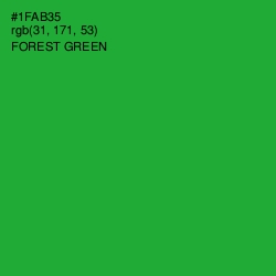 #1FAB35 - Forest Green Color Image