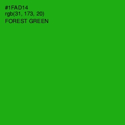 #1FAD14 - Forest Green Color Image